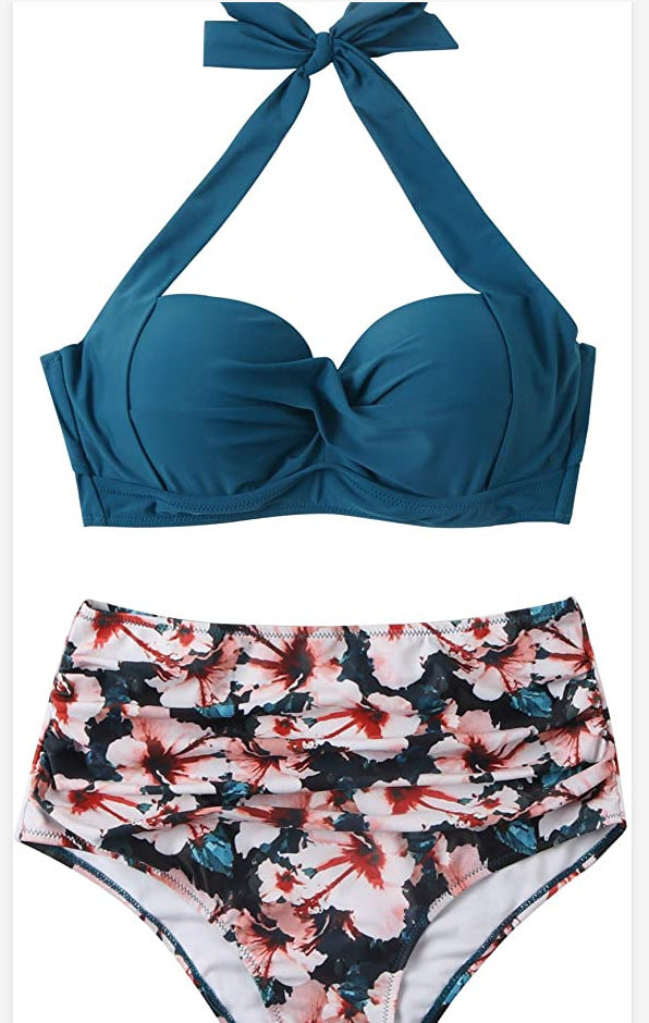 Damen Modischer Bikini mit hochgeschnittenem Höschen R&B