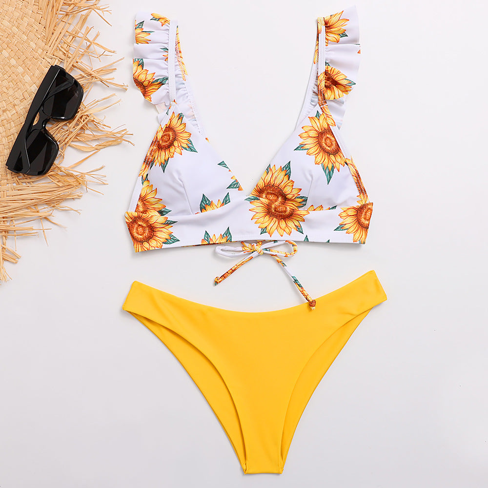 Damen Triangel-Bikini mit verstellbaren Trägern und auffälligem Galaxie-Design R&B