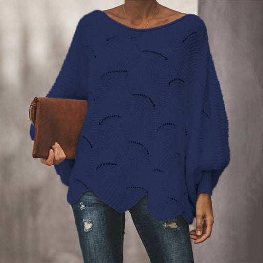 Damen Strukturierter Strickpullover mit luftiger Häkeloptik R&B