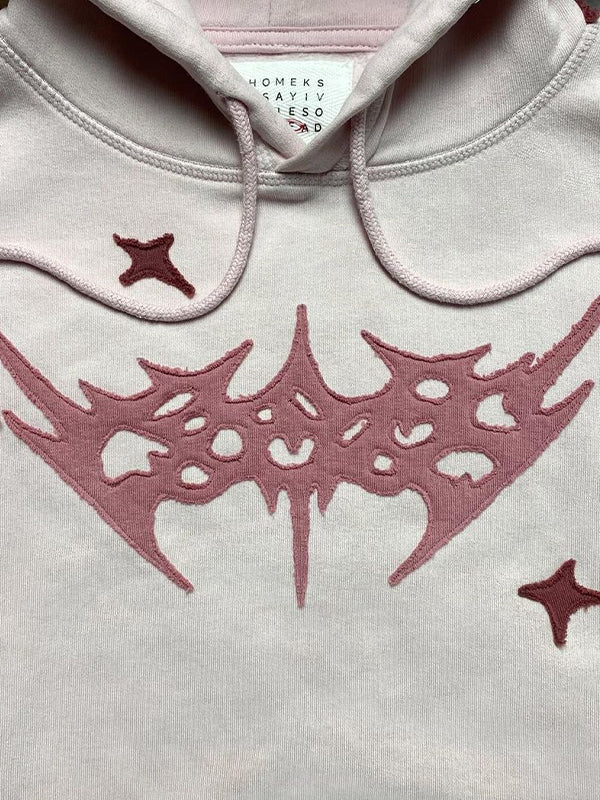 R&B | Kontrastfarbe Buchstaben Oversized Hoodie mit Langen Ärmeln