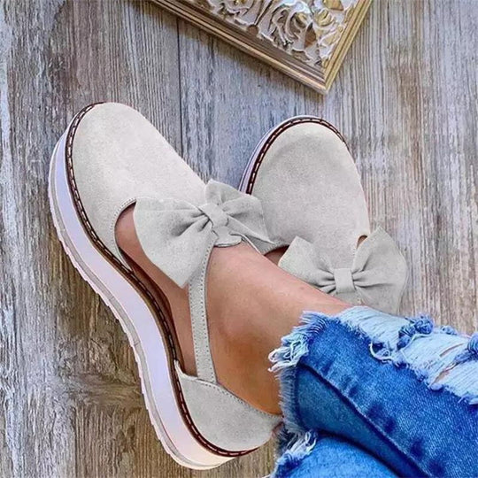Damen Clogs mit modischem Schleifenelement und rutschfester Sohle R&B