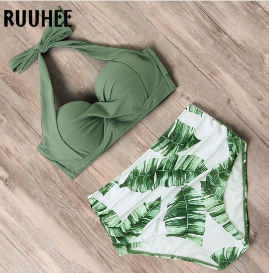 Damen Modischer Bikini mit hochgeschnittenem Höschen R&B