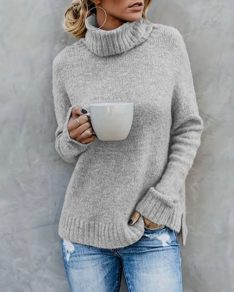 R&B | Schlitz-Ärmel Turlteneck-Pullover