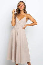 Damen Elegant geschnittenes Maxikleid mit floralem Muster und V-Ausschnitt R&B