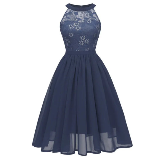 R&B | Chiffonkleid mit Spitze und Rüschen