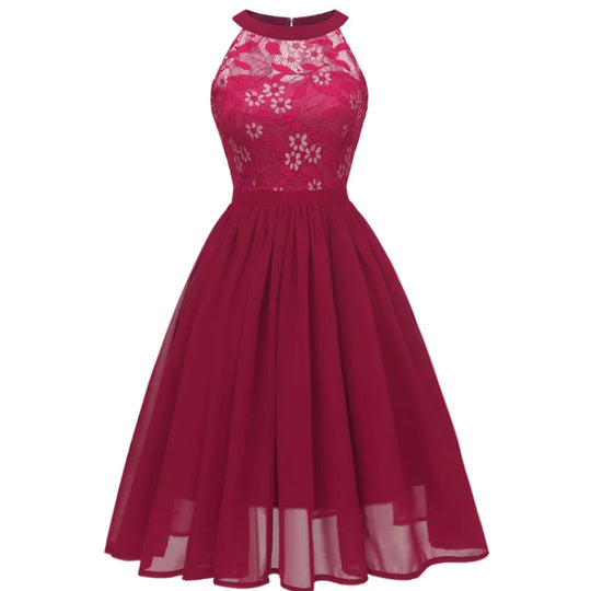 R&B | Chiffonkleid mit Spitze und Rüschen