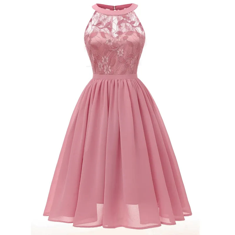 R&B | Chiffonkleid mit Spitze und Rüschen