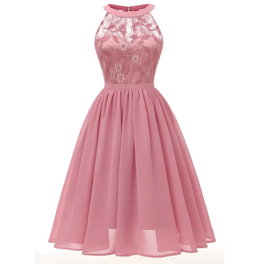 R&B | Chiffonkleid mit Spitze und Rüschen