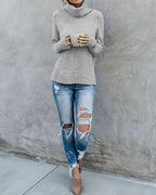 R&B | Schlitz-Ärmel Turlteneck-Pullover
