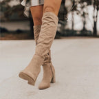 Schlichte Kniehohe Stiefel mit Reißverschluss R&B