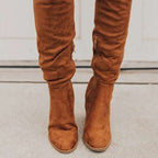 Schlichte Kniehohe Stiefel mit Reißverschluss R&B