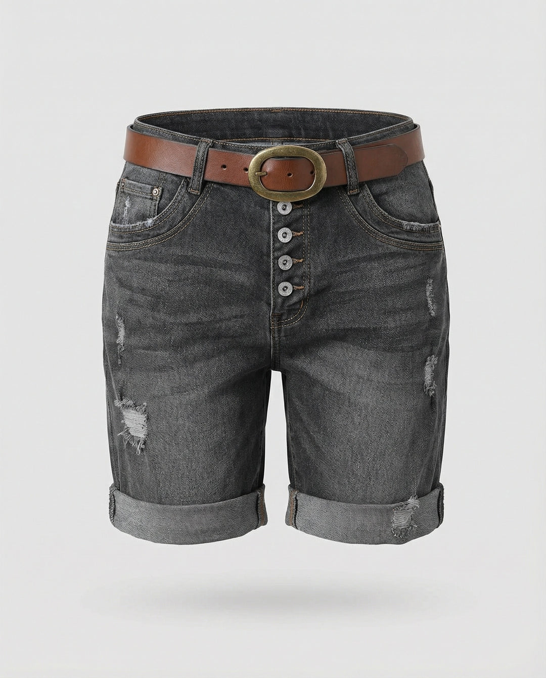 R&B | Damen Ripped Denim Shorts