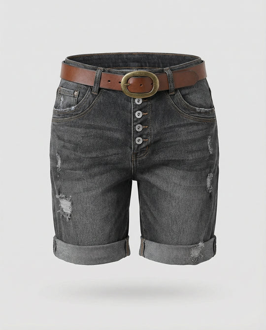 R&B | Damen Ripped Denim Shorts