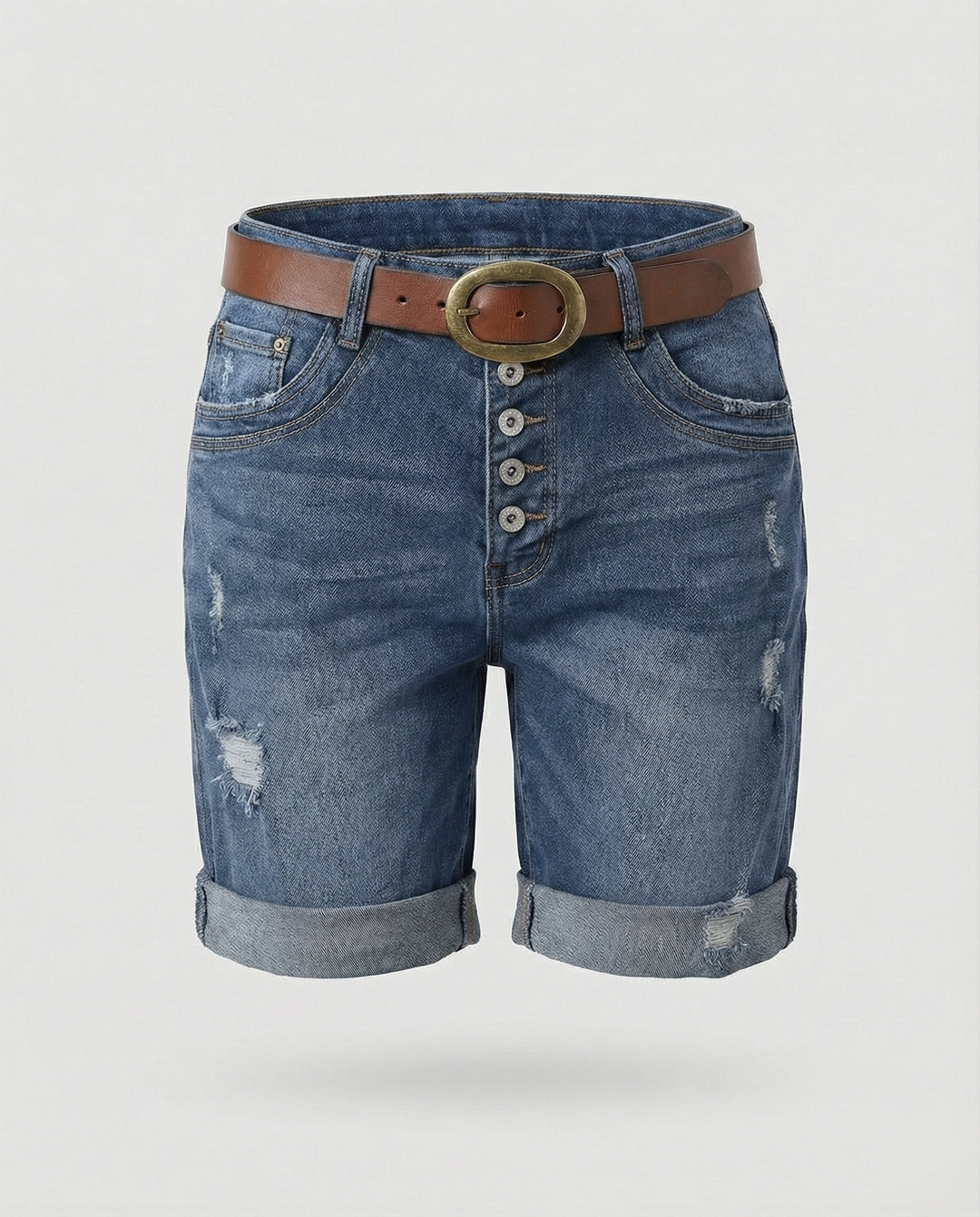 R&B | Damen Ripped Denim Shorts
