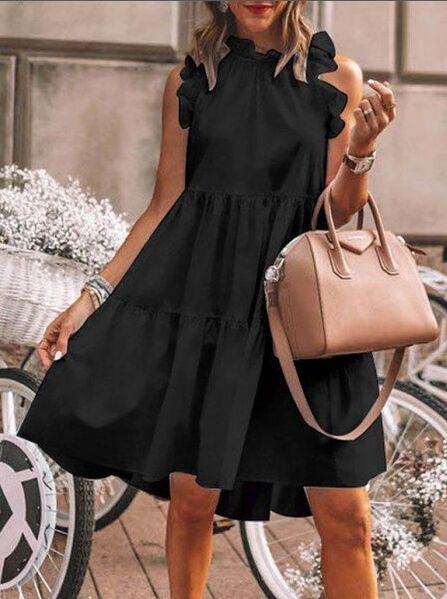 Damen verspieltes Sommerkleid mit Rüschendetails R&B