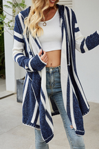 R&B | lässiger gestreifter Kontrast-Hoodie-Pullover