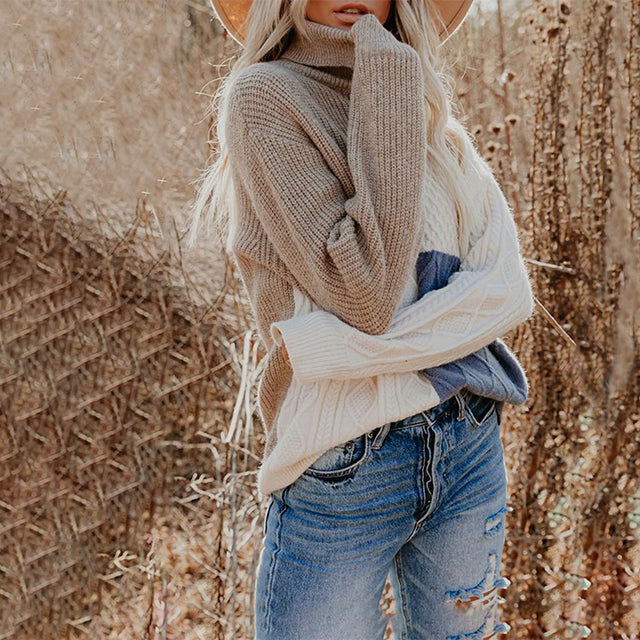 R&B | Strickpullover in Kontrastfarbe Gestaltet
