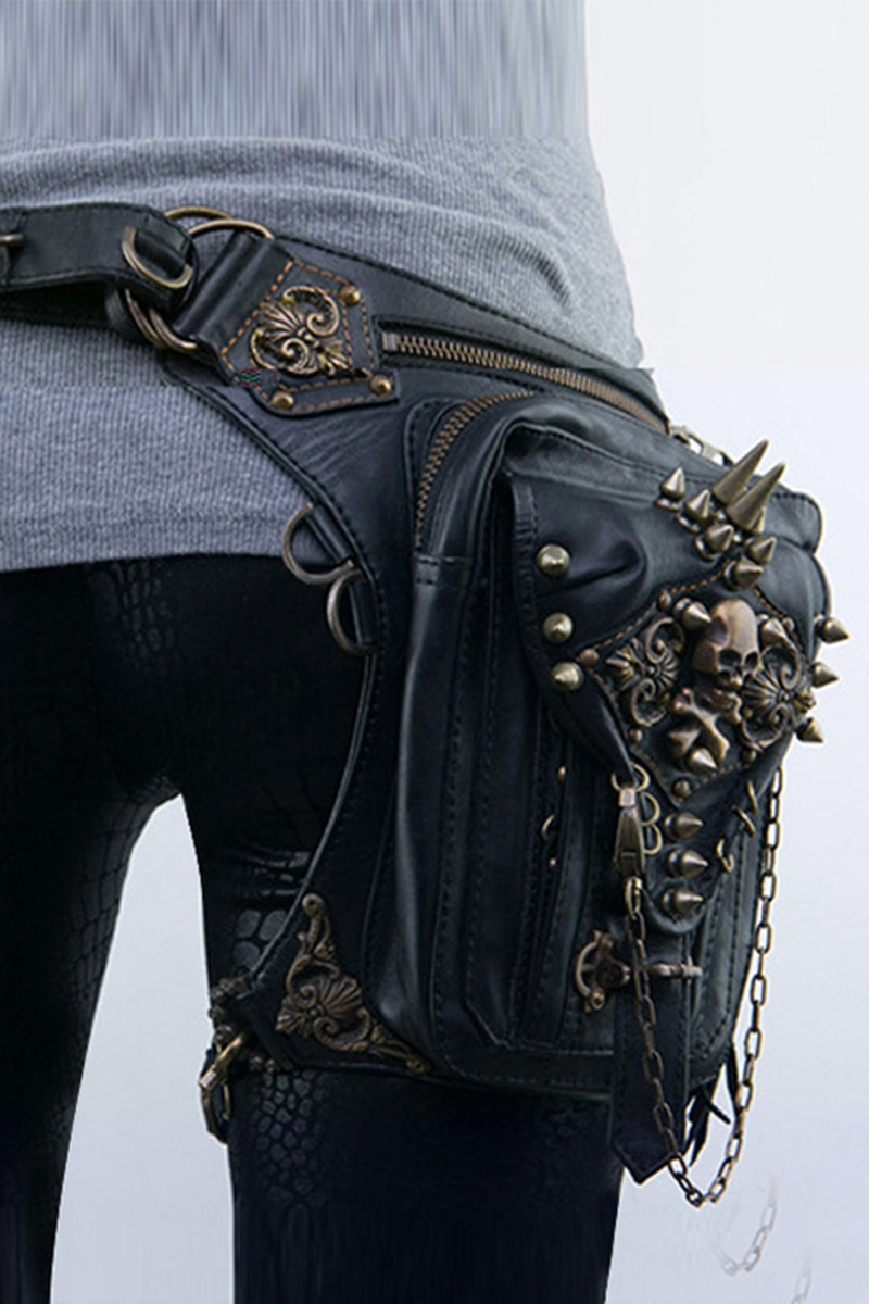 R&B | Punk Skull Nieten Ketten Reißverschluss Taschen
