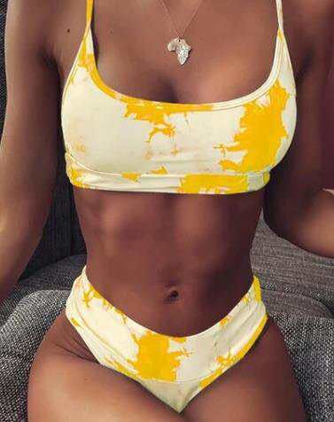 Damen Hoch tailliertes Sport-Bikini-Set R&B