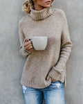 R&B | Schlitz-Ärmel Turlteneck-Pullover