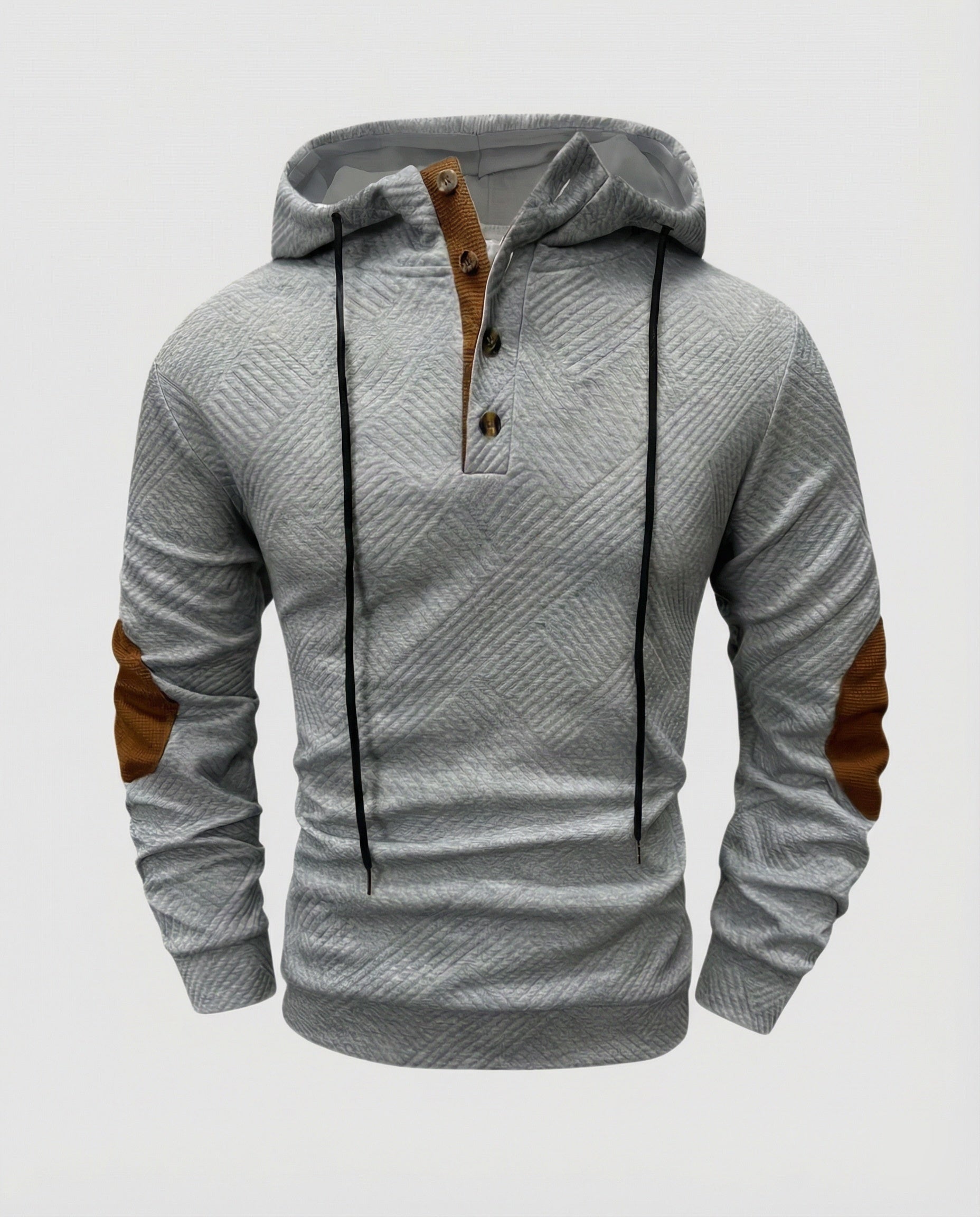 R&B | Herren Outdoor Hoodie mit Komfortstretch und Knopfleiste