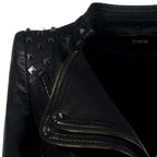 R&B | Damen Enganliegende Genietete Biker Lederjacke