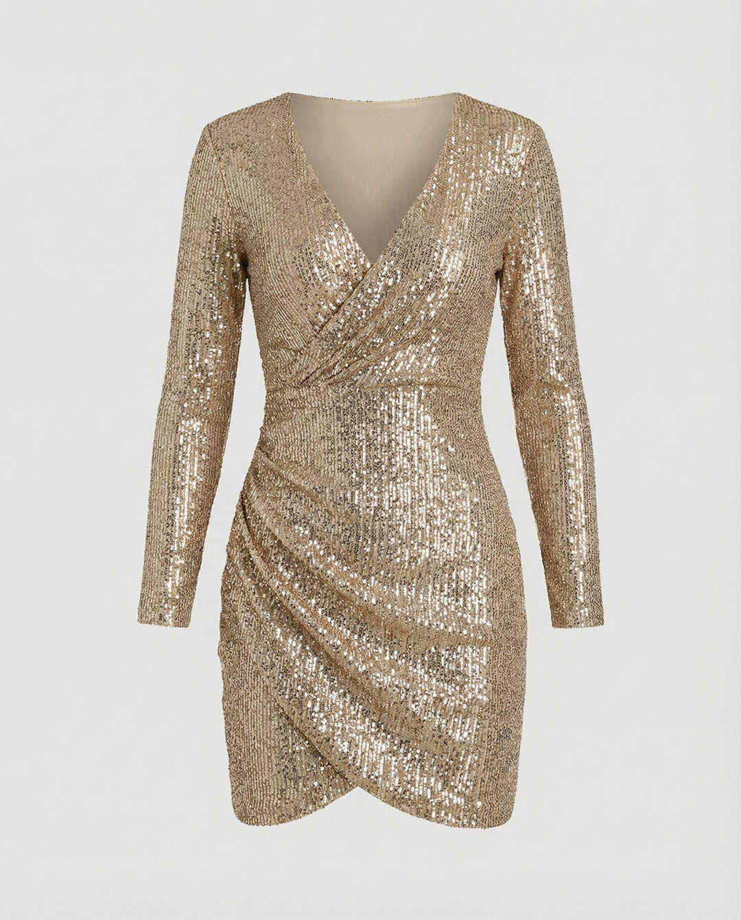 Pailletten V-Ausschnitt Kleid | R&B
