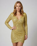 Pailletten V-Ausschnitt Kleid | R&B