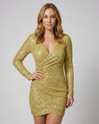 Pailletten V-Ausschnitt Kleid | R&B