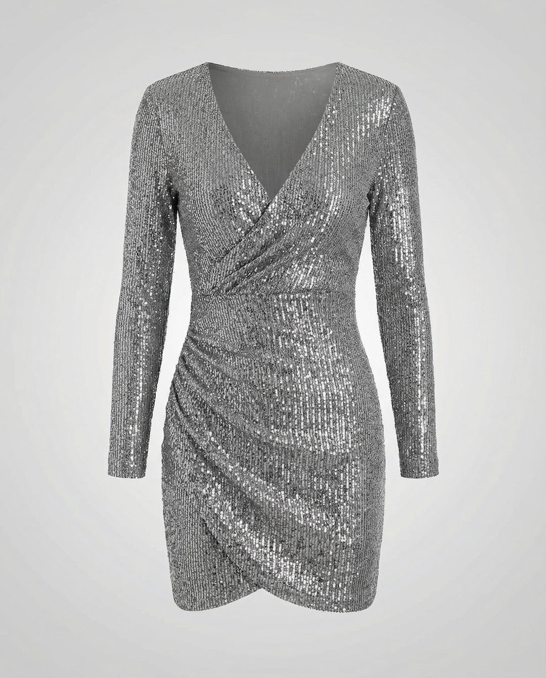 Pailletten V-Ausschnitt Kleid | R&B