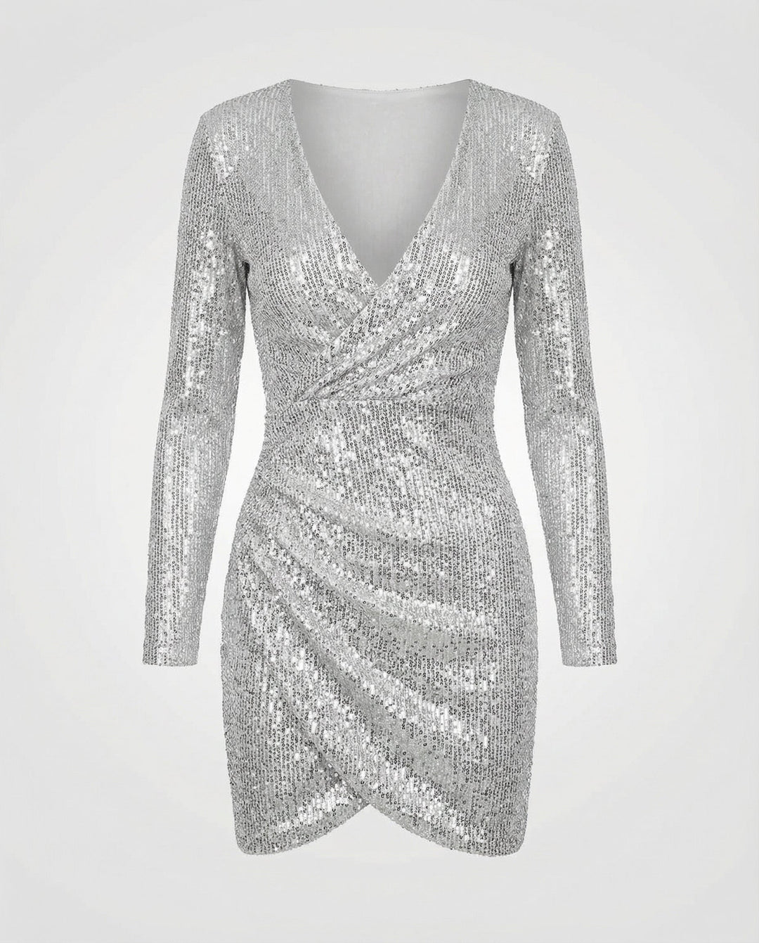 Pailletten V-Ausschnitt Kleid | R&B