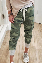 R&B | Lässig Camouflage Druck Draw String Capri Patchwork Hosen