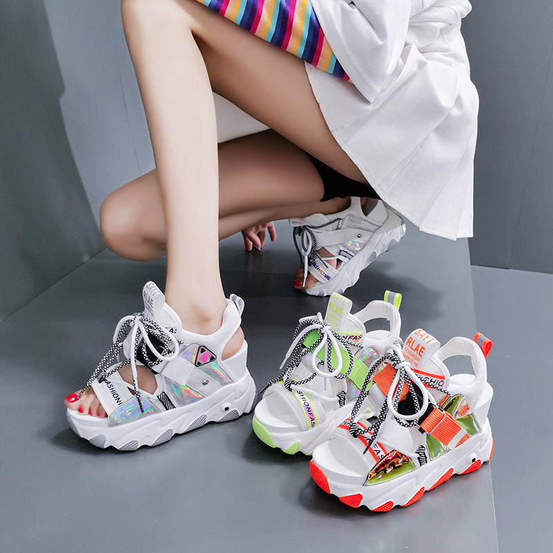 Damen Sportliche High-Top Sandalen mit rutschfester Sohle und modischem Design R&B