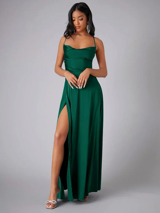 R&B | Seiden-Maxikleid mit Geflochtenem Rücken Kleid Dich für Formelle Anlässe Lucette