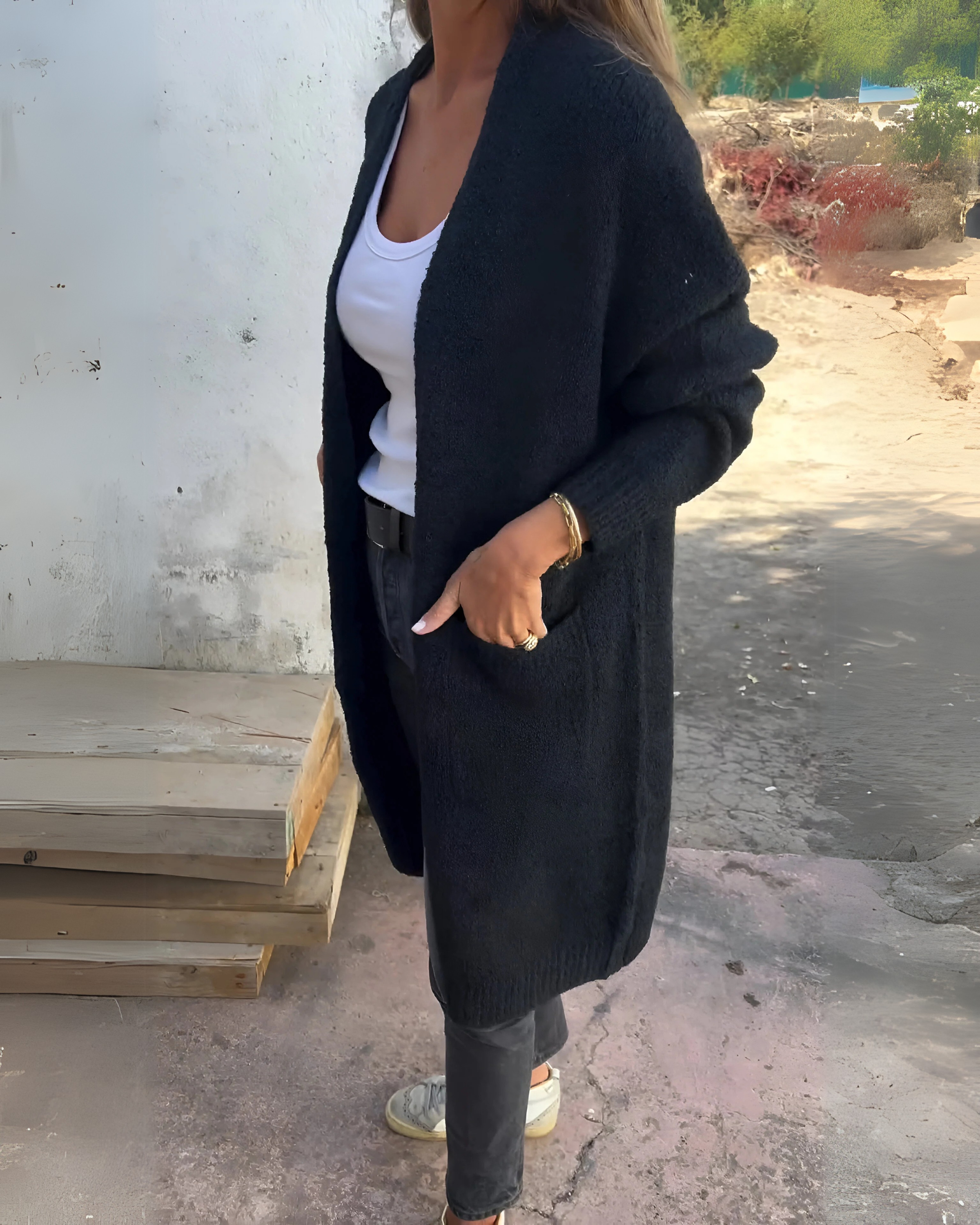 R&B | Lässiger Strick Cardigan mit Taschen