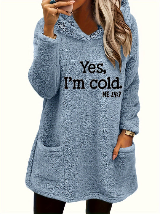 R&B | Langer Hoodie mit Print Fleece Wärme und Komfort
