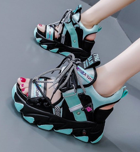 Damen Sportliche High-Top Sandalen mit rutschfester Sohle und modischem Design R&B
