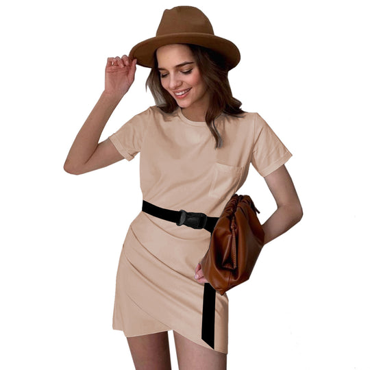 Damen modisches Kurzarmkleid mit elegantem Schnitt R&B