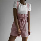 Damen Lässig geschnittene Overall-Shorts mit verstellbaren Trägern R&B