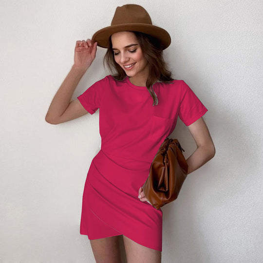 Damen modisches Kurzarmkleid mit elegantem Schnitt R&B
