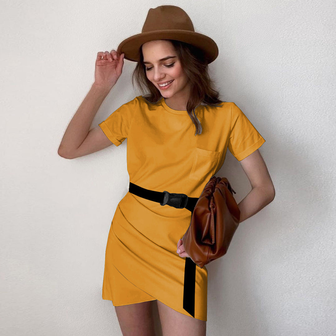 Damen modisches Kurzarmkleid mit elegantem Schnitt R&B