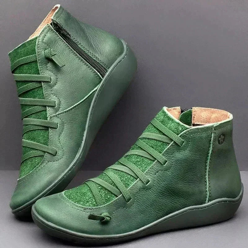 Stilvolle Ankelstiefel mit Schnürung und seitlichem Reißverschluss R&B