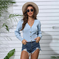 Damen Strickjacke mit V-Ausschnitt und Knöpfen