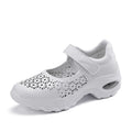 Damen nan perforierter Riemchenschuh mit Luftkissenprofil und Klettverschluss R&B