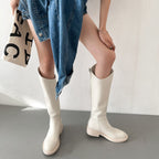 Weiss hohe stiefel mit absatz