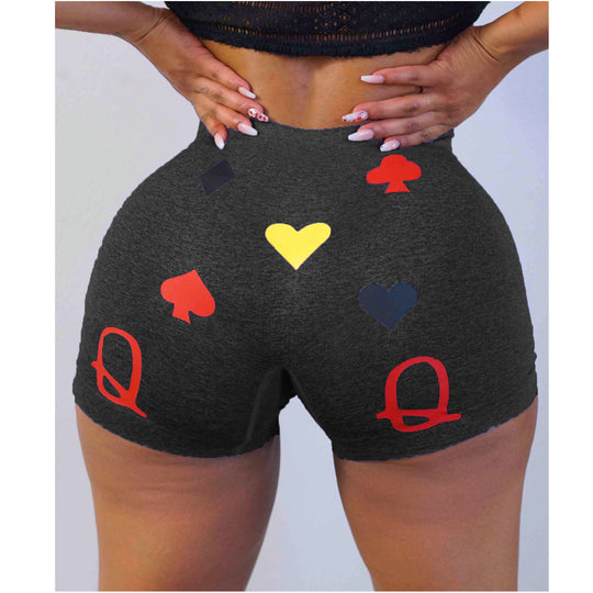 Damen Sportliche Shorts mit buntem Druck R&B