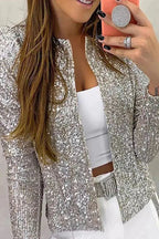 EB | Pailletten-Strickjacke für Frauen :Be Trendy 2024