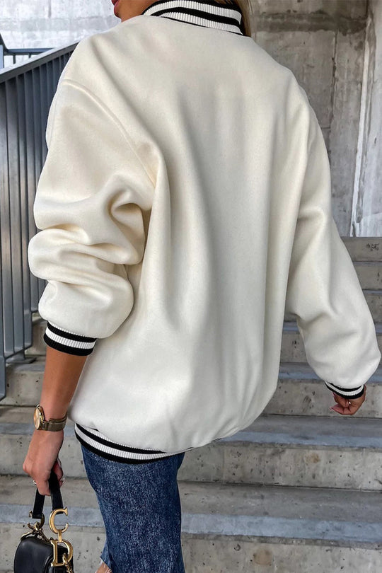 R&B | Street Color Block Buckle Kontrast O Neck Jacke(4 Farben)