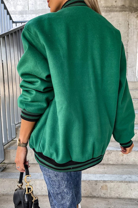R&B | Street Color Block Buckle Kontrast O Neck Jacke(4 Farben)