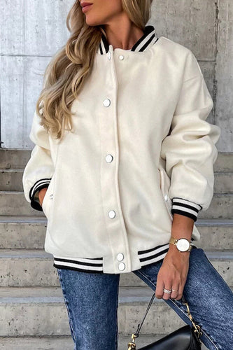R&B | Street Color Block Buckle Kontrast O Neck Jacke(4 Farben)